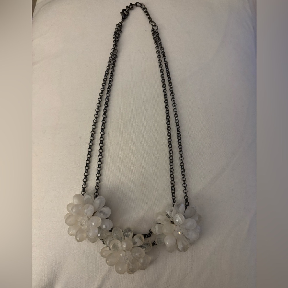 Elegant Floral Necklace with White Accents